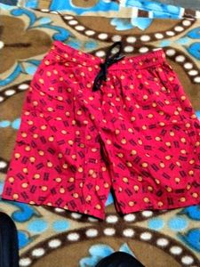 Red Patterned Shorts