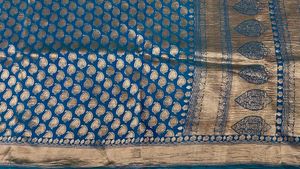 Blue Banarasi Silk Saree