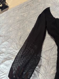 Black Long-Sleeve Mini Dress