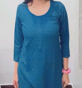 Blue Chikankari Kurti