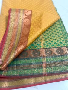 Silk Saree - Green and Gold