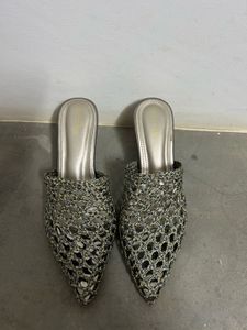 Chic Silver Mules
