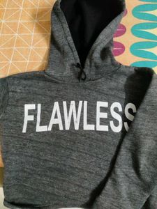 Flawless Grey Crop Hoodie With Fleece