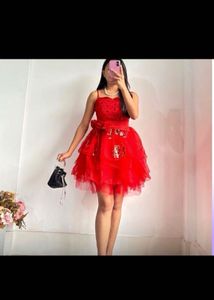 Korean Red Party Wear Gorgeous Dress❤️