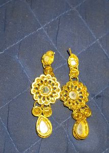 Ethnic Red &amp; Gold Choker Necklace &amp; Earrings Set