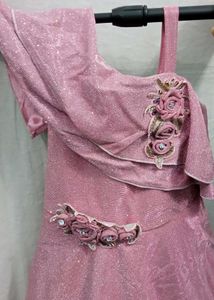Elegant Pink Girls  Heavy Dress Gown Barbie Doll