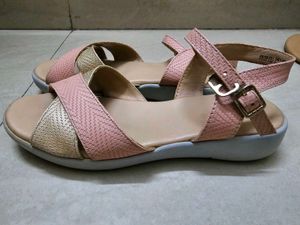 Pink &amp; Gold Ankle Strap Sandals