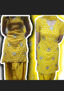 &#34;Yellow Mirror Work Salwar Suit&#34;