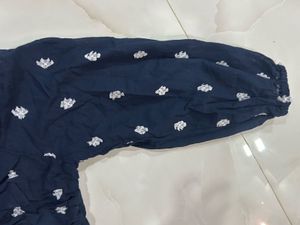 Floral Tie-Front Long Sleeve Top