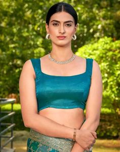 Elegant Green &amp; Blue Saree