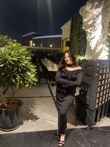 Lettuce Trim Bodycon Dress With A Neck Scarf