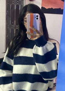 Striped Balloon Sleeve Sweater ❤️💕