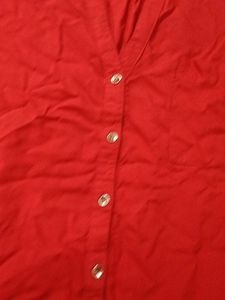 Red Button-Down Shirt