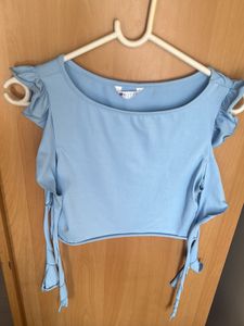 Cute Light Blue Crop Top