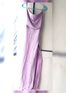 Purple Lace-Up Back Dress
