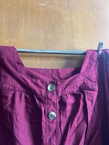 Burgundy Button-Down Top