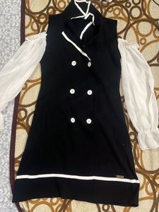 Chic Black & White Mini Dress