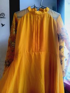 Elegant Yellow Anarkali Kurta