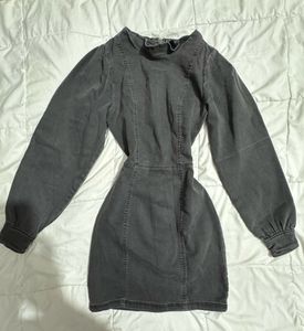Grey Denim Bodycon Dress