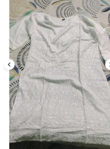 White Embroidered Kurti Dress