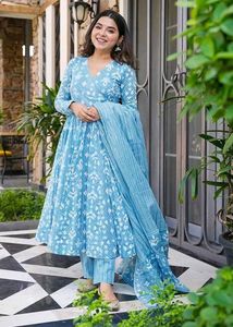 Plus Size Blue Anarkali