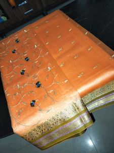 Unused Festive Wear  Sari with Gold Borde