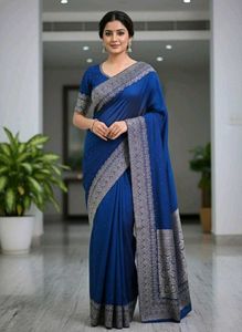 Elegant Navy Blue Saree