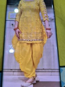 Short  Stylish Kurti With Typical Patiala Salwar