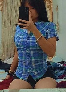 Blue Plaid Button-Up Top