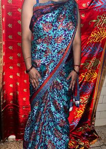 Beautiful pure smooth crepe saree