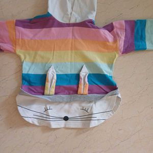 Cute Rainbow Bunny Hoodie from Beijing, China