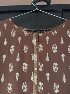 Brown Printed Kurti
