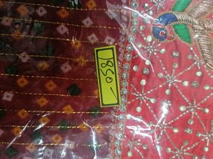 Madwadi Zari Weaving Red Cotton Chunri Duppata