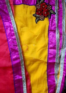 Red &amp; Pink Embroidered Saree With Blouse