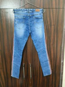 Striped Denim Jeans