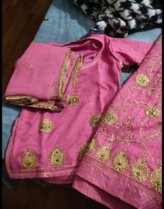 Pink Embroidered Rajputi Poshak