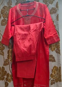 Red Embellished Kurti
