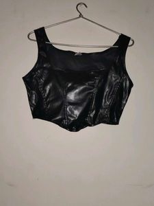 Black corset leather top