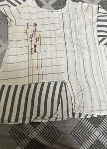 Brand New Striped Embroidered Tunic