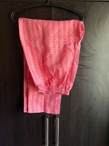 Stylish Pink Printed Kurta Set