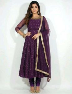 Elegant Purple Ethnic Gown