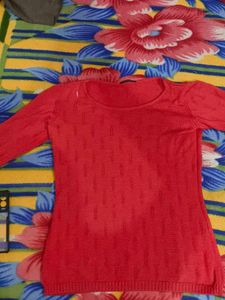 Red Woolen Top