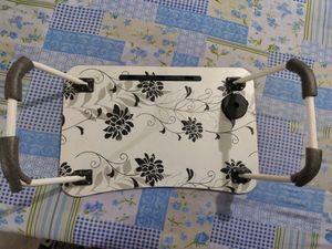 Foldable Bed Table With Cup And Tablet Holder