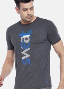 Ajile by Pantaloons Men Charcoal Grey TypographyPr