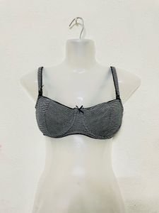 H&M Black Striped Bra Non Padded