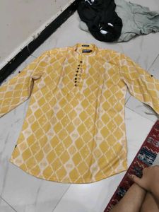 Yellow Patterned Kurta