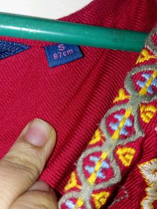 Flared Dress/Gown With Embroidery Yoke