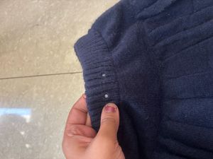 Navy Knit Mini Skirt with attached shorts