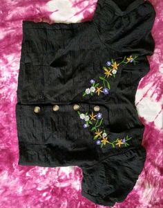 Black Top With Embroidery😍