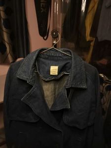 Premium  Denim Unisex Trench Coat For winter&#39;s